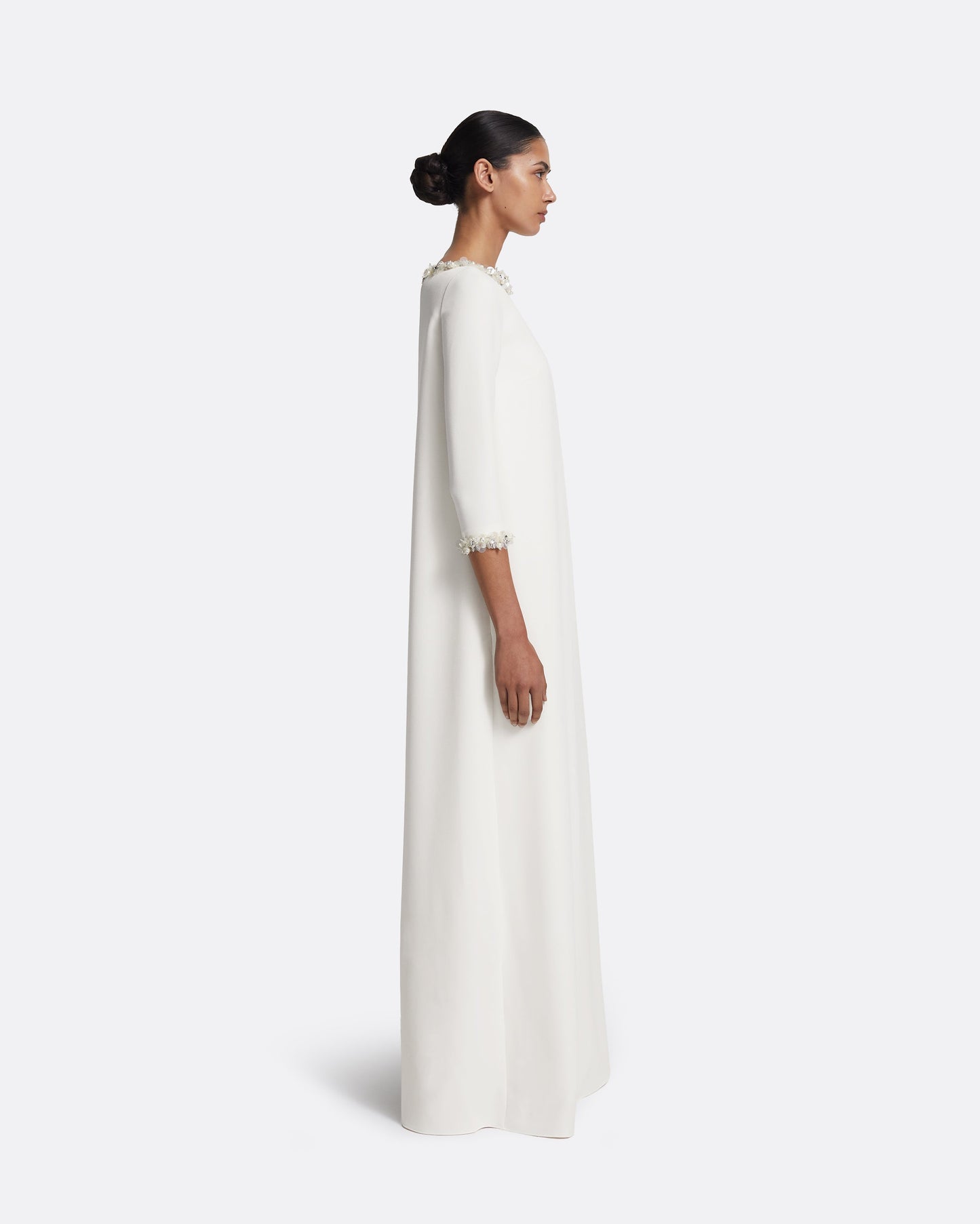 Lanai Long Dress in Ivory with Crystal