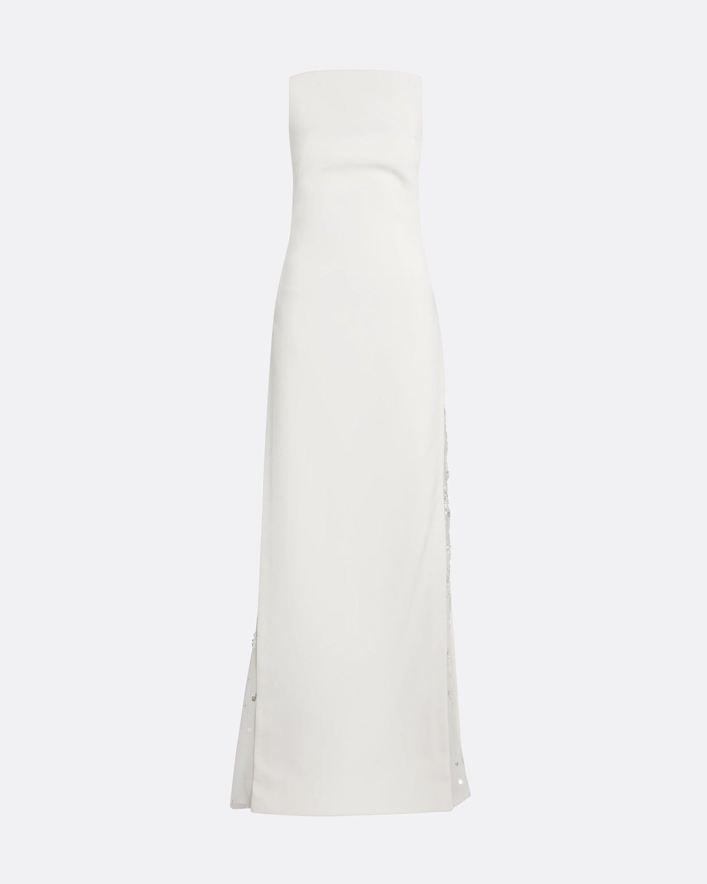 Leanne Long Dress in Ivory with Crystal