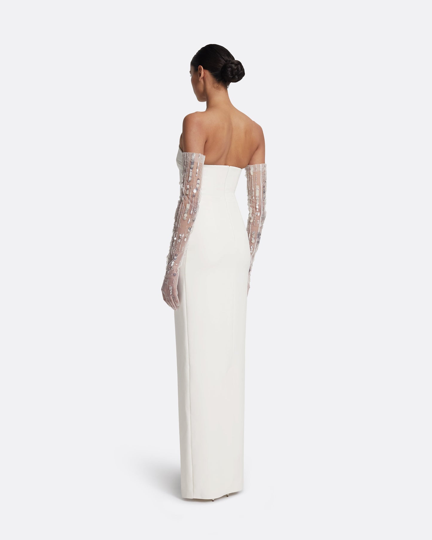 Astin Gloves in Ivory with Crystal Embellishment