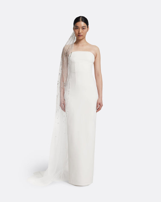 Edith Veil in Ivory with Crystal Embellishment