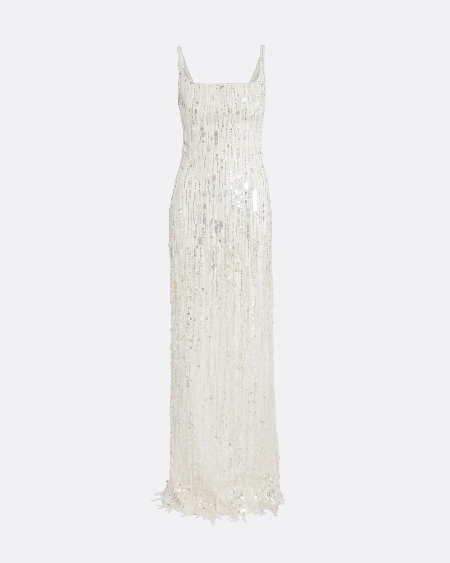 Kristena Long Dress in Ivory with Crystal Embellishment