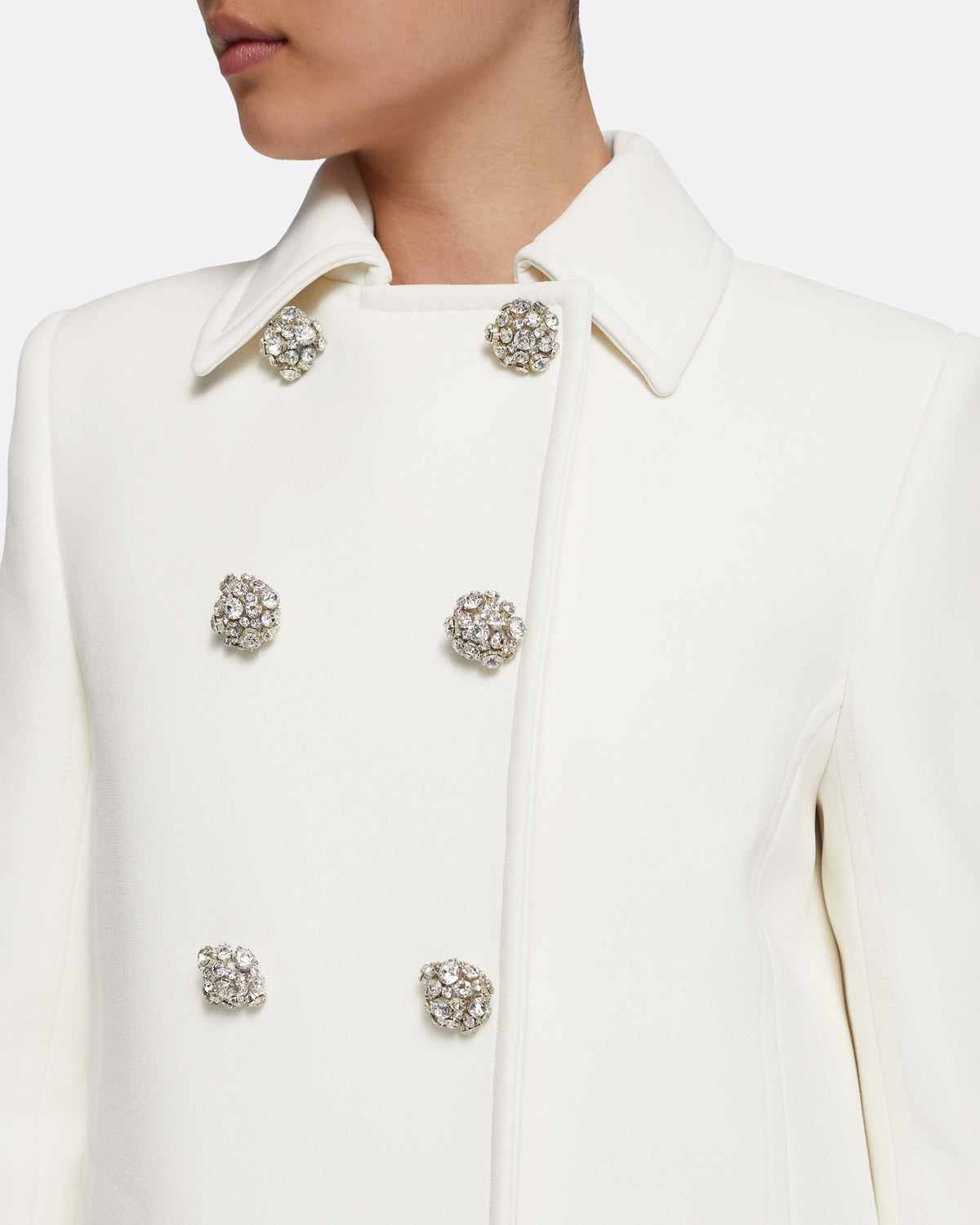 Kota Coat in Ivory with Crystal