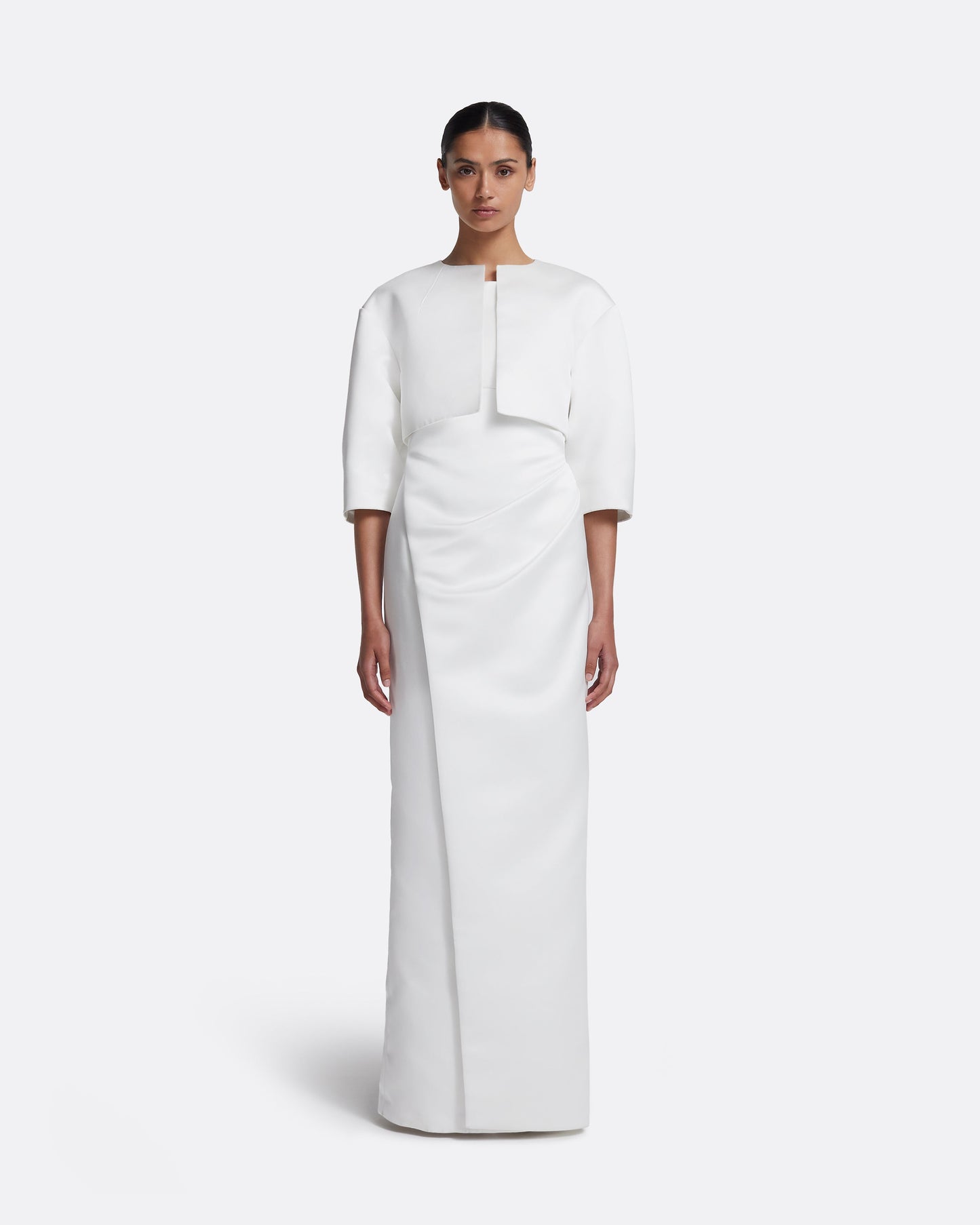 Misaki Long Dress in Porcelain