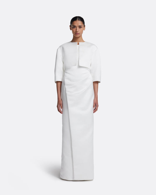 Misaki Long Dress in Porcelain