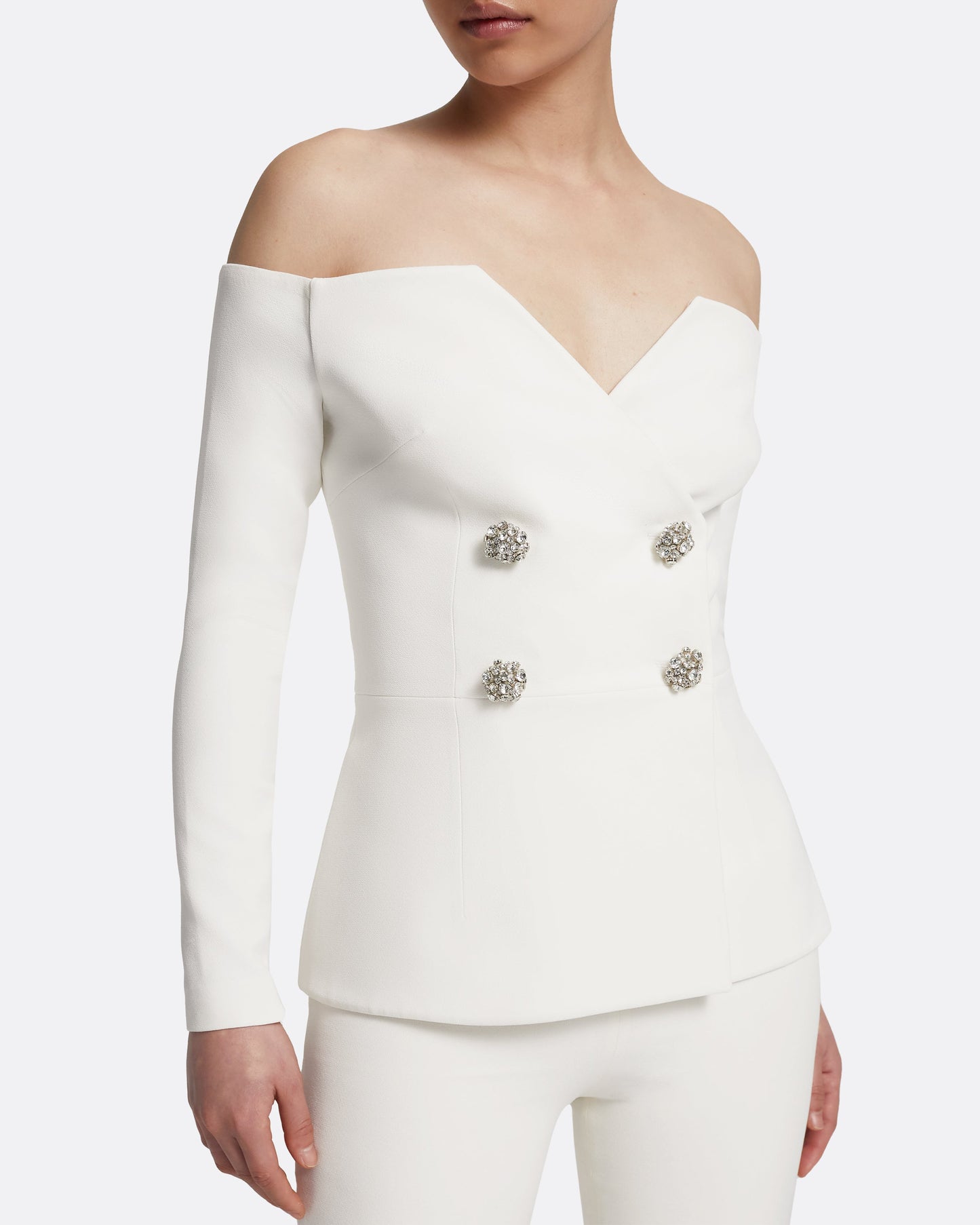Kamile Jacket in Ivory with Crystal