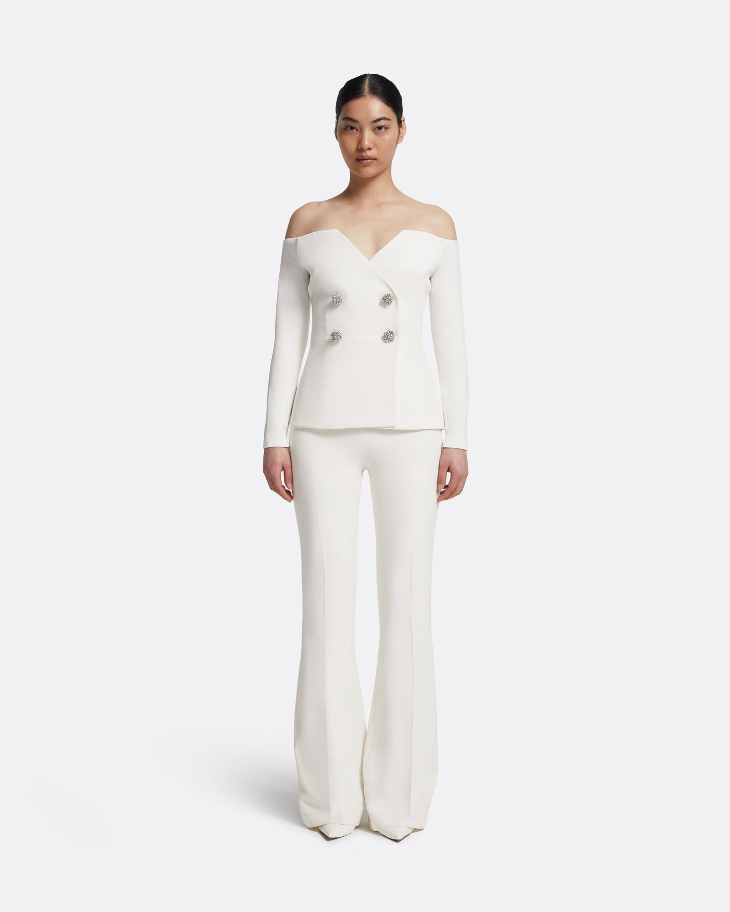 Kamile Jacket in Ivory with Crystal