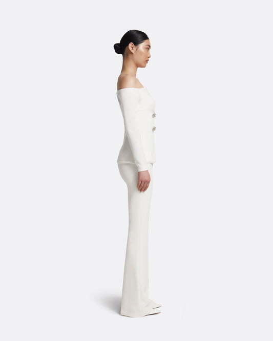 Kamile Jacket in Ivory with Crystal