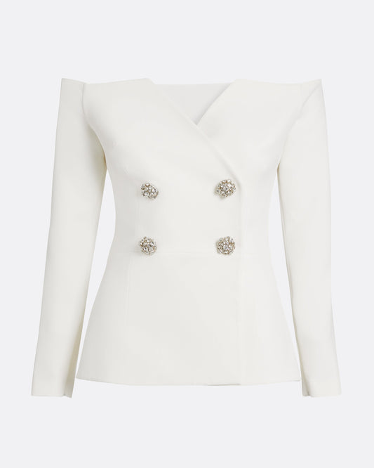 Kamile Jacket in Ivory with Crystal