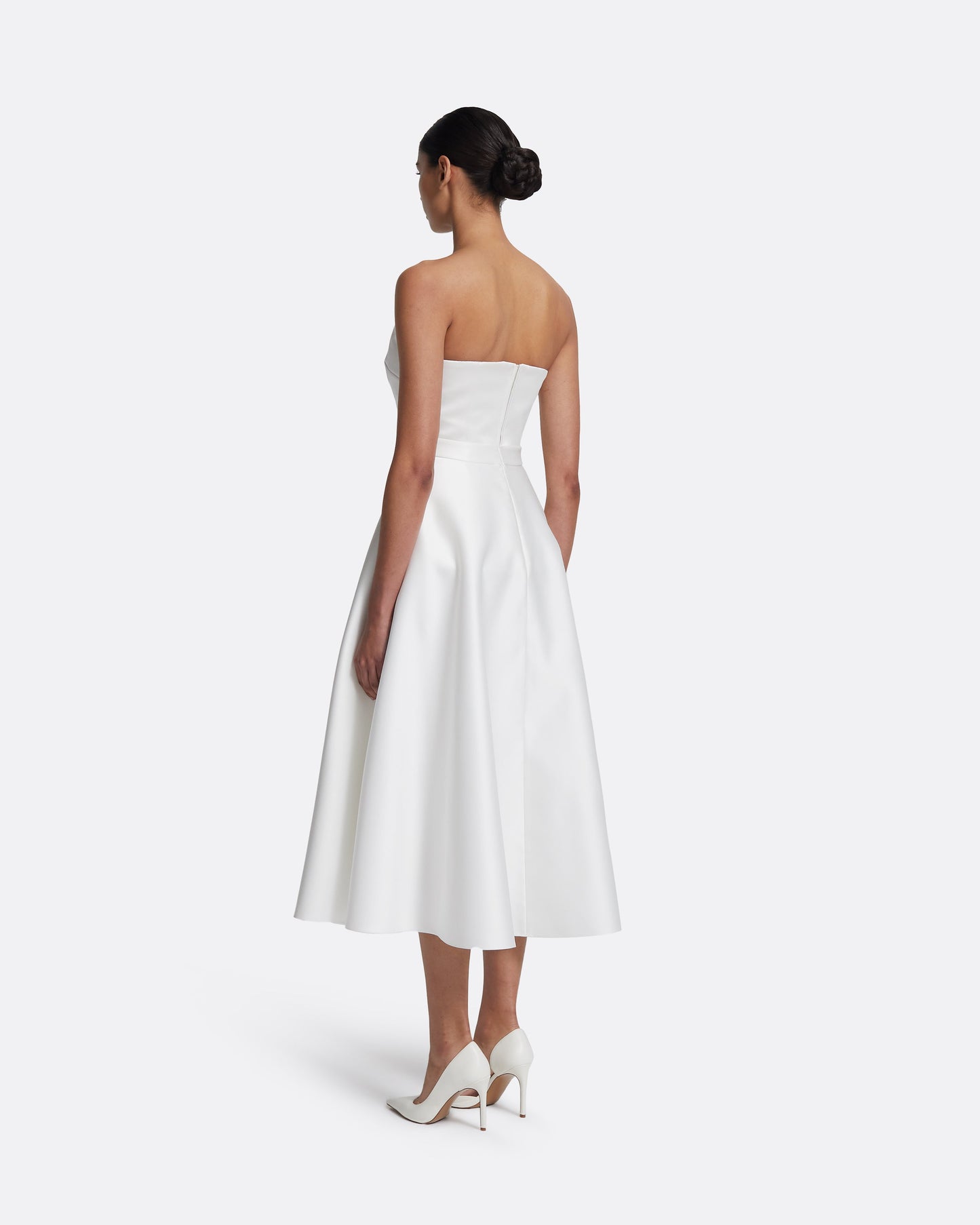 Lory Midi Dress in Porcelain