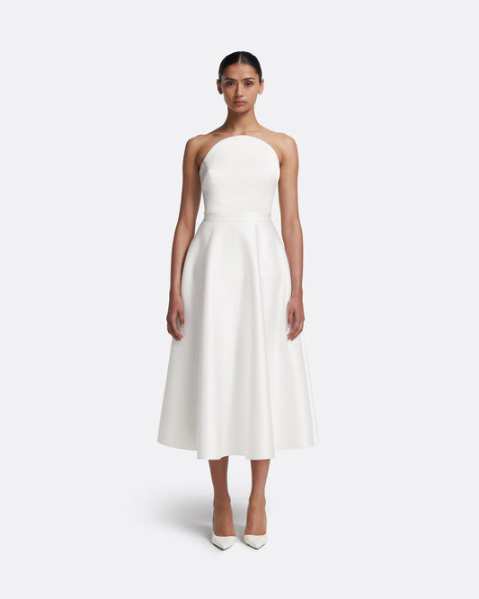 Lory Midi Dress in Porcelain