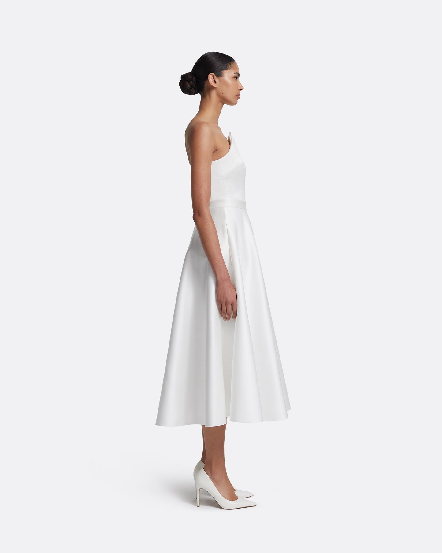 Lory Midi Dress in Porcelain