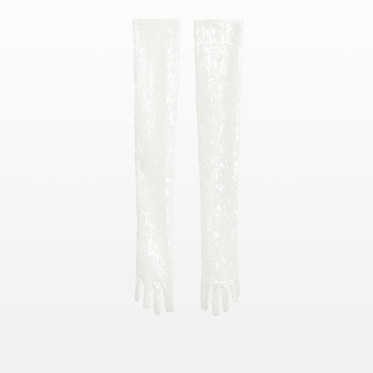 Antonia Ivory Sequins Gloves