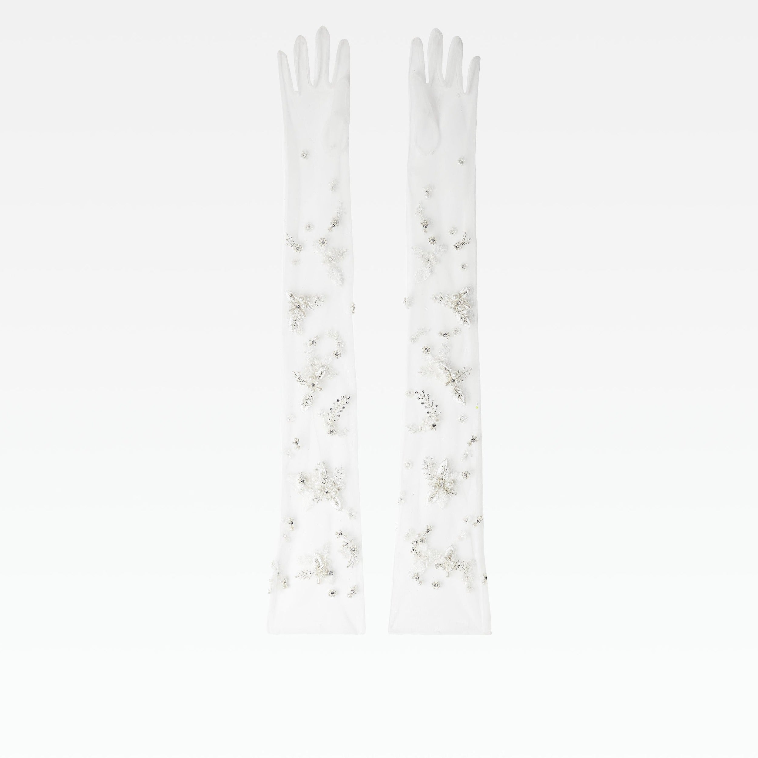 Astin Ivory & Pearl Floral Gloves