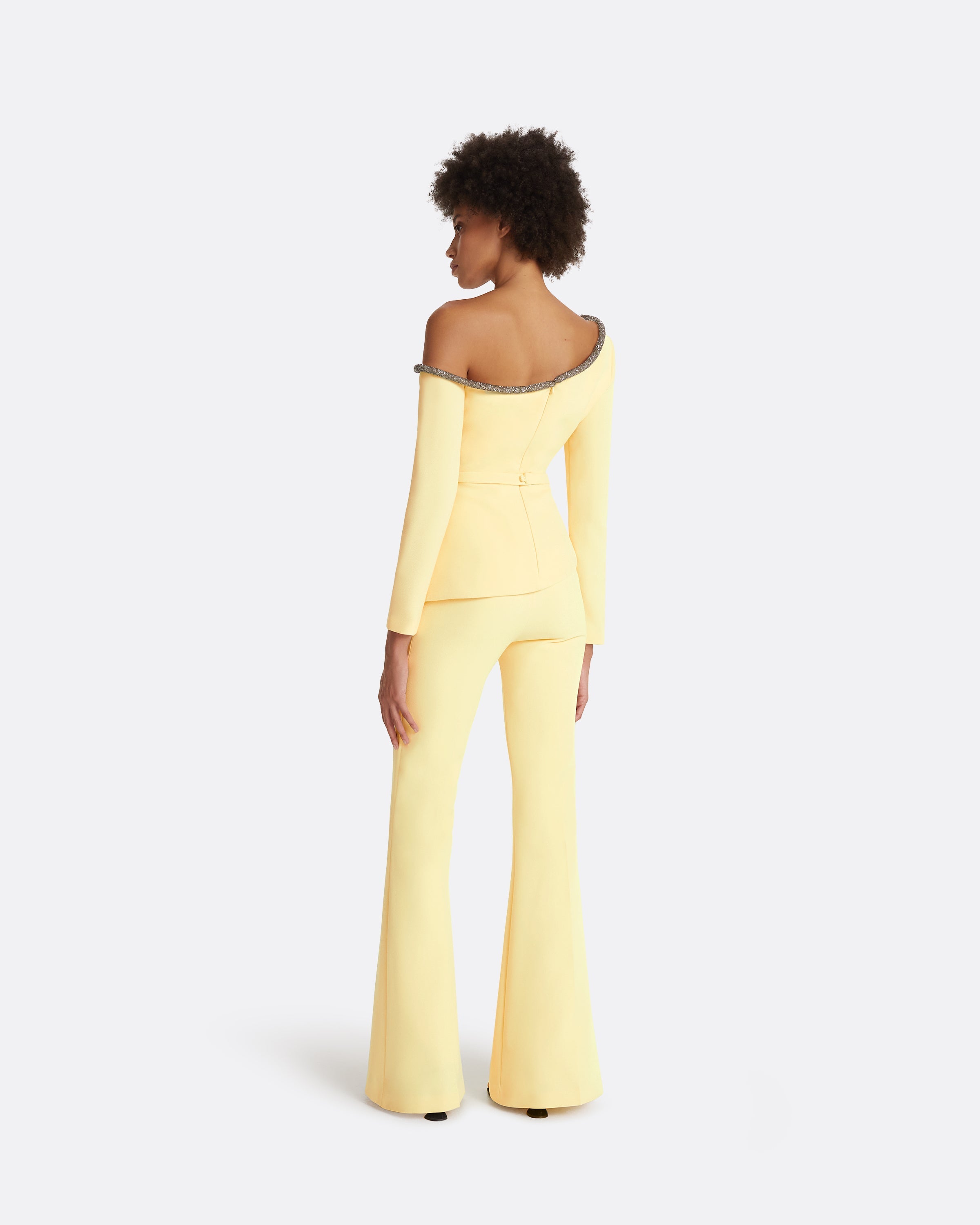Halluana Pale Yellow Trousers – Maison Safiyaa USA