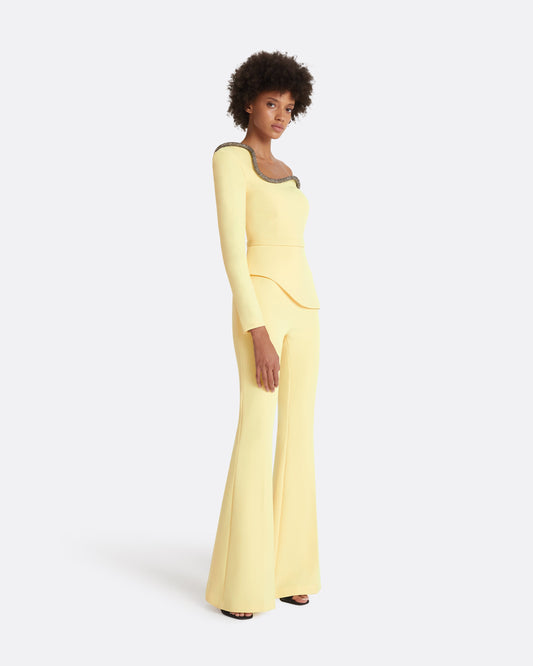 Halluana Pale Yellow Trousers