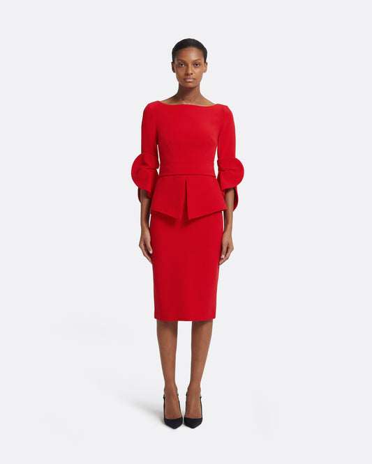 Alondra Dress in Cherry Red