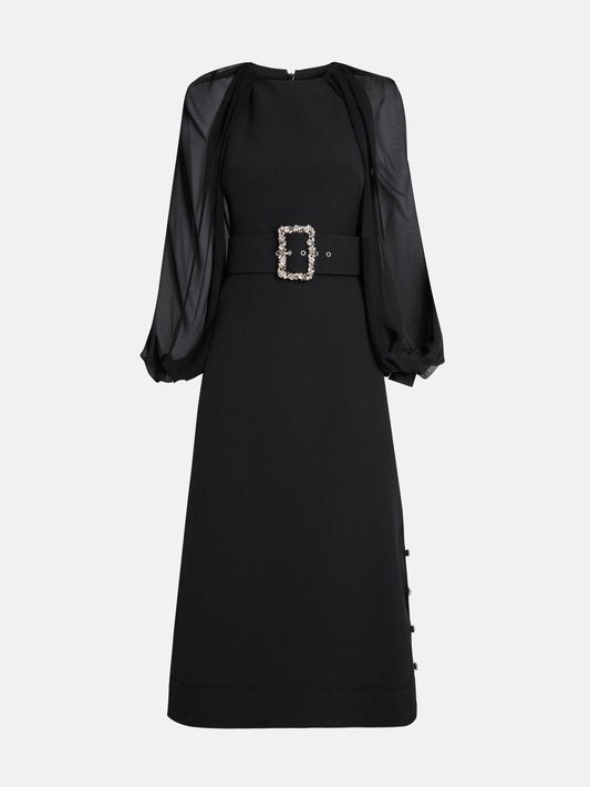 Viola Midi Dress in Black