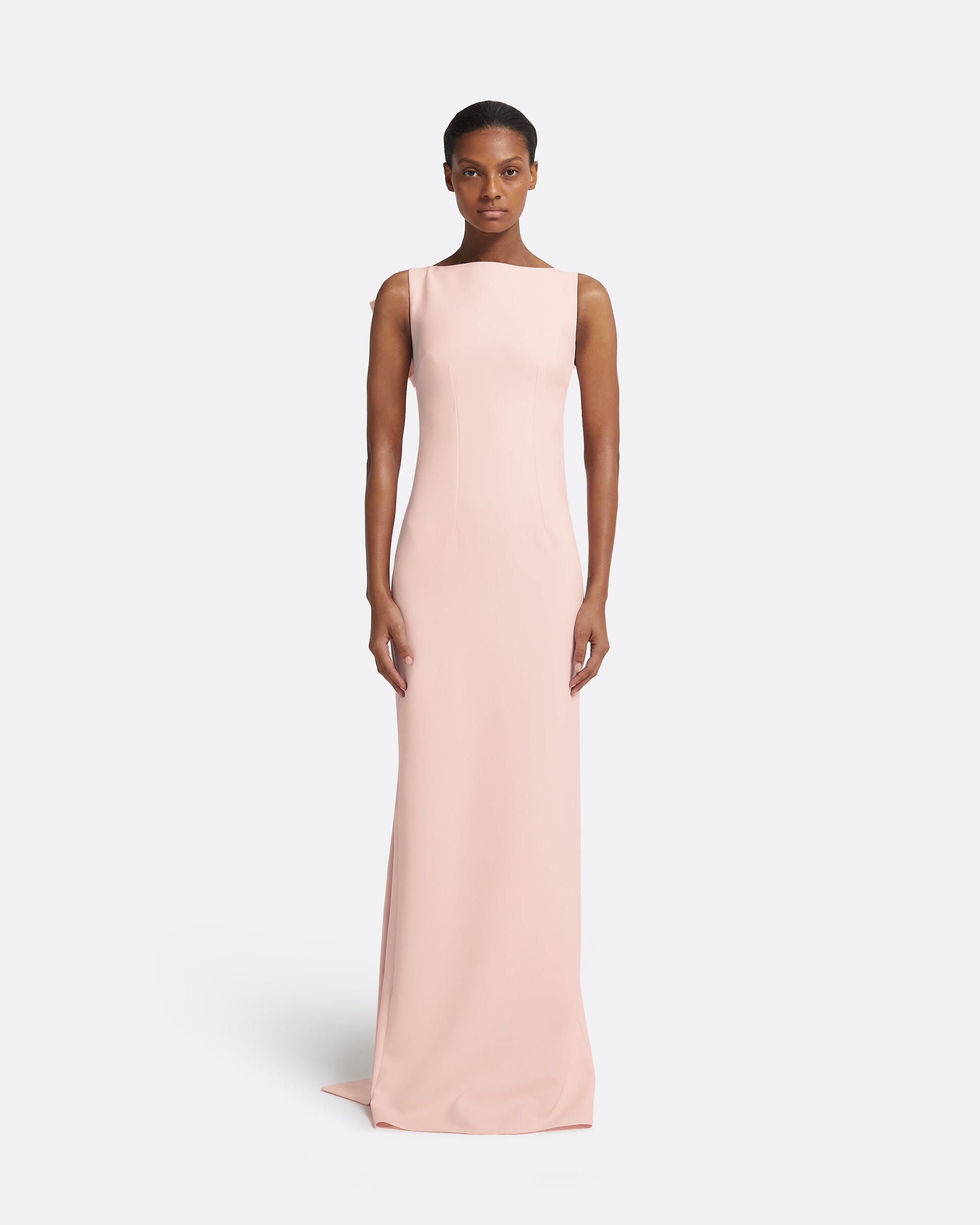 Celestia Pale Pink Long Dress Maison Safiyaa USA Celestia Pale Pink Long Dress Maison Safiyaa USA