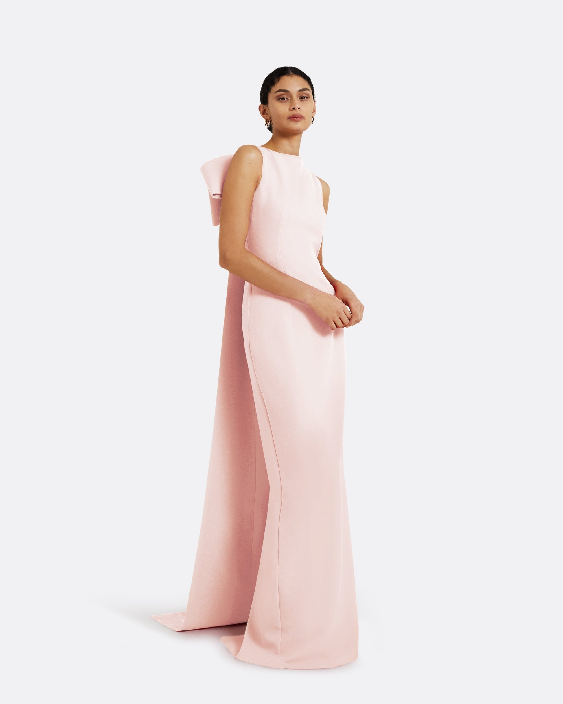 Celestia Pale Pink Long Dress Maison Safiyaa USA Celestia Pale Pink Long Dress Maison Safiyaa USA