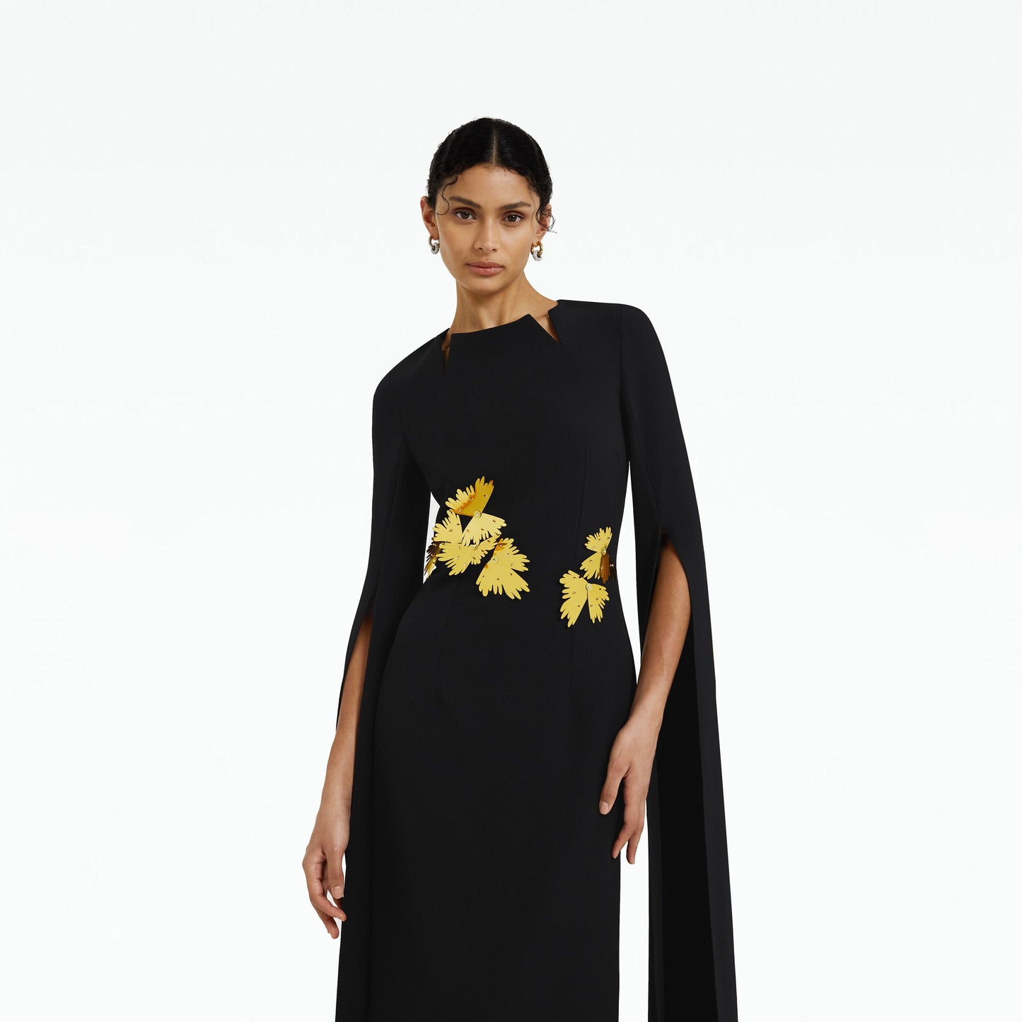 Talin Embroidered Black Long Dress