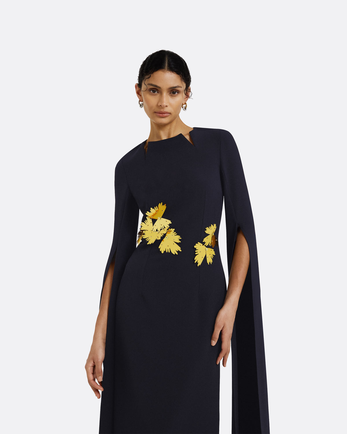 Talin Embroidered Midnight Navy Long Dress