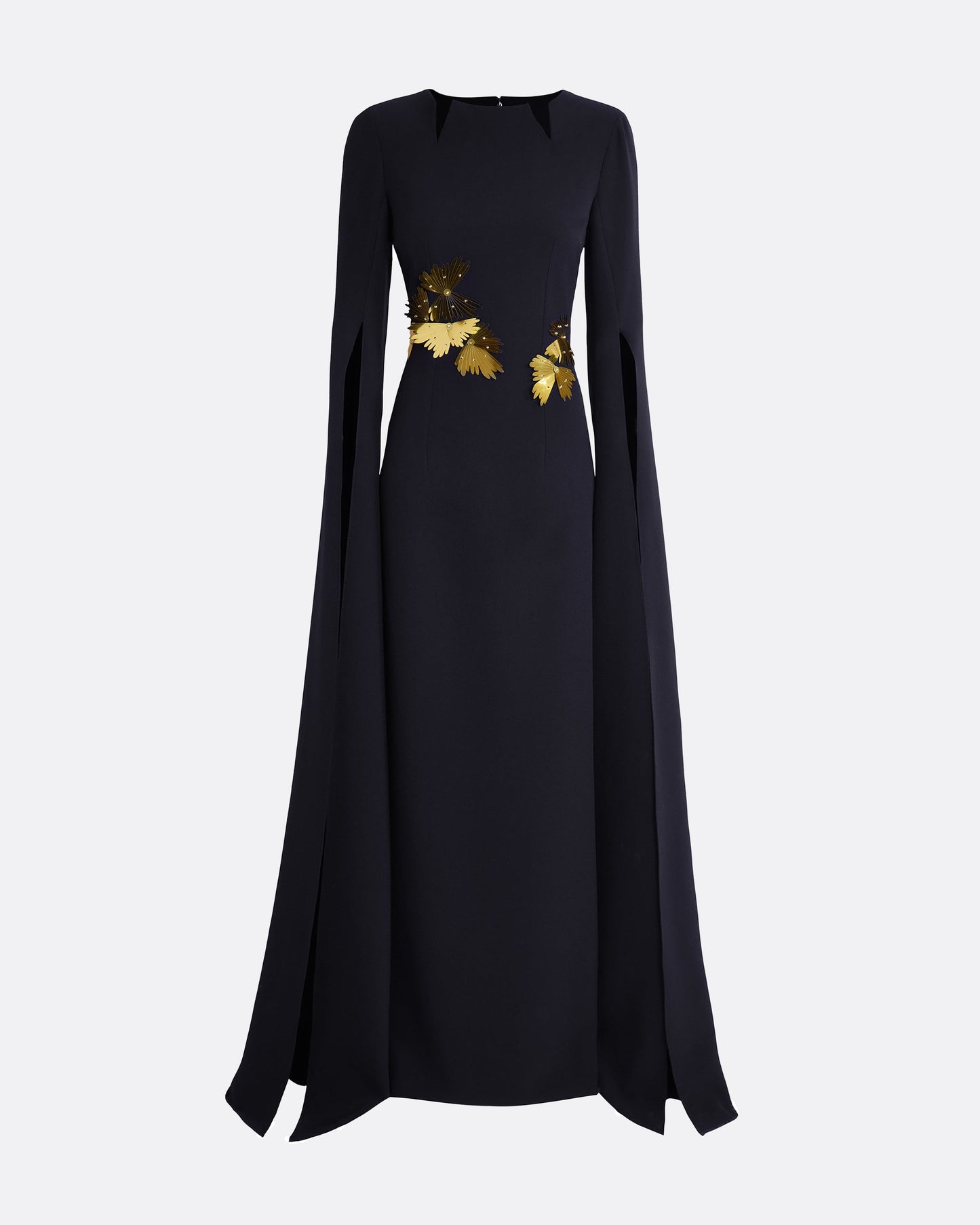 Talin Embroidered Midnight Navy Long Dress