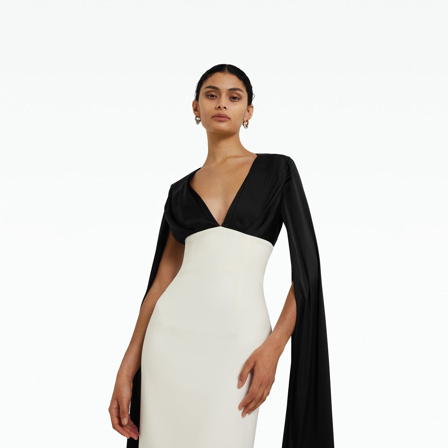 Angelina Ivory & Black Long Dress