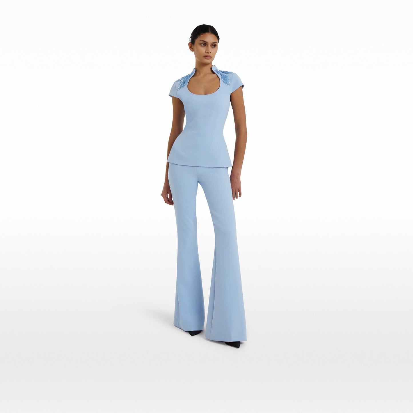 Ruba Soft Sky Embroidered Top