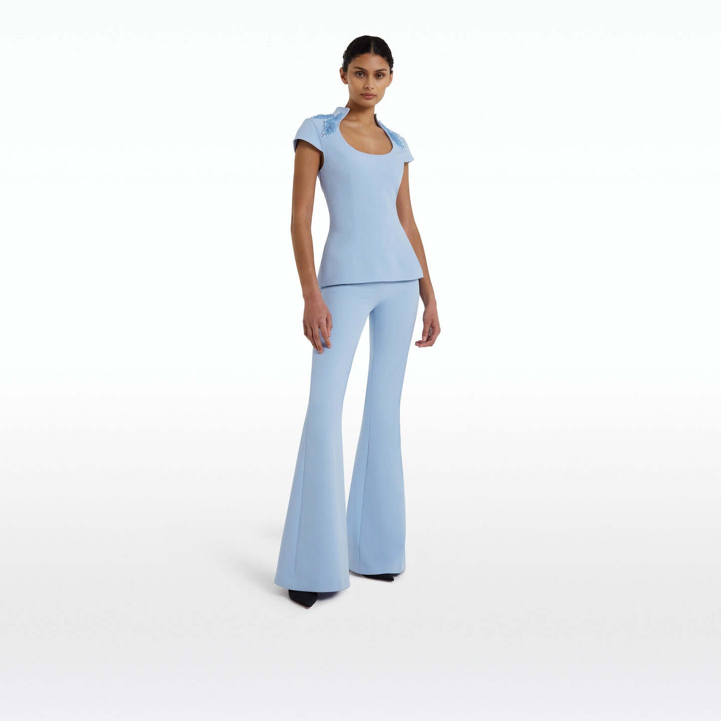 Ruba Soft Sky Embroidered Top