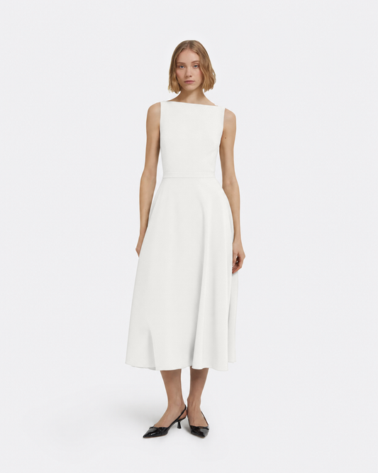 Ginny Midi Dress in Ivory