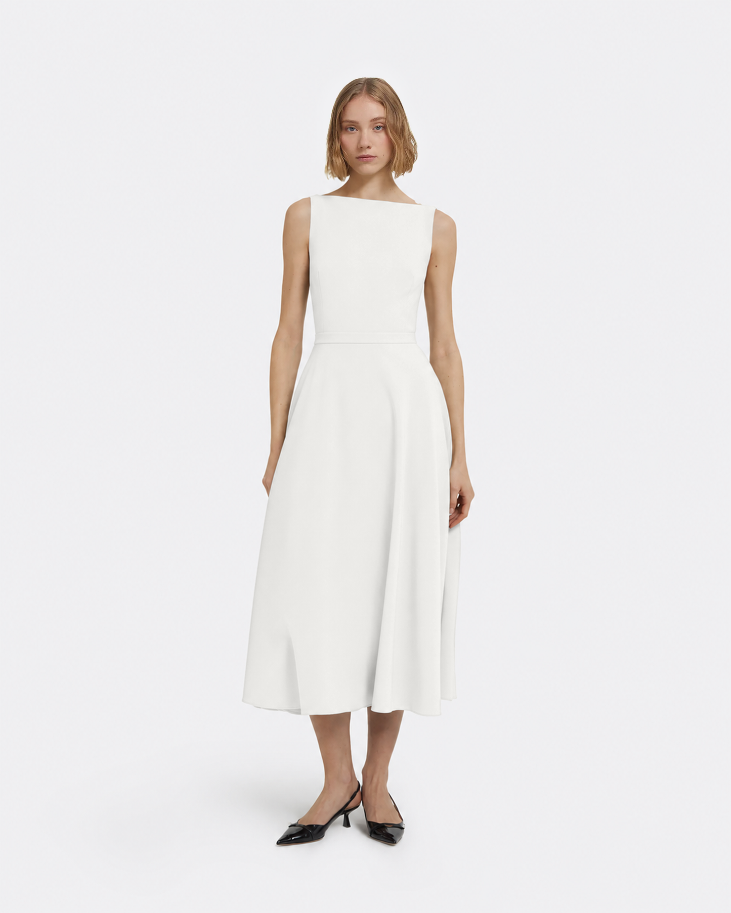 Ginny Midi Dress in Ivory