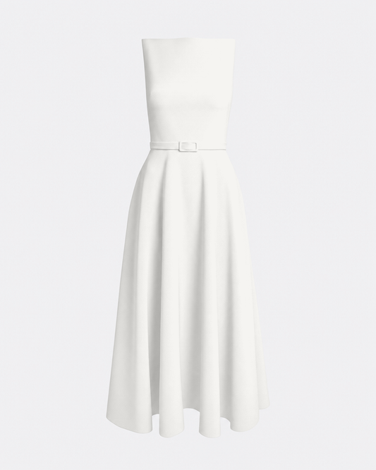 Ginny Midi Dress in Ivory