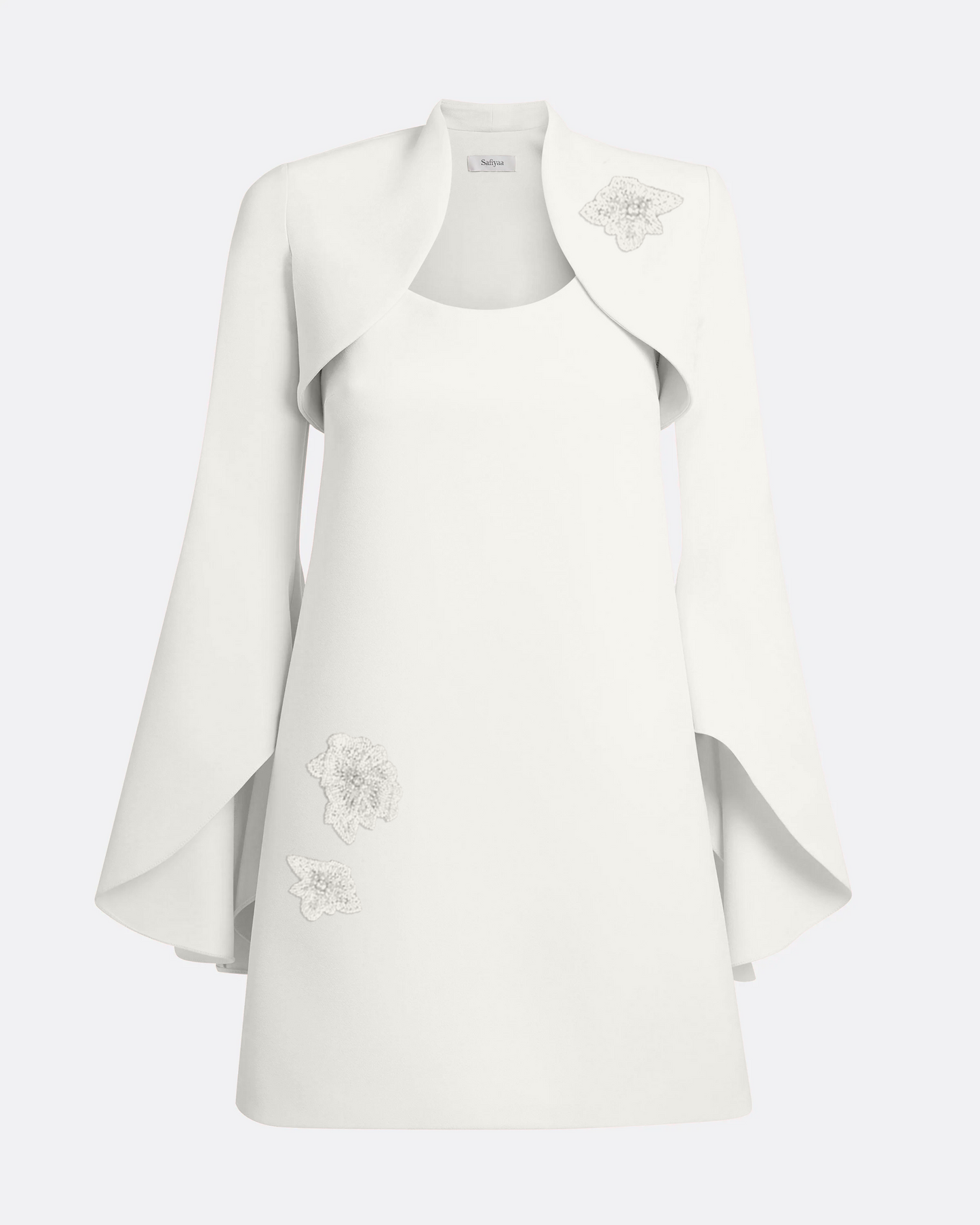 Areli Mini Dress with Harness in Ivory with Pearl