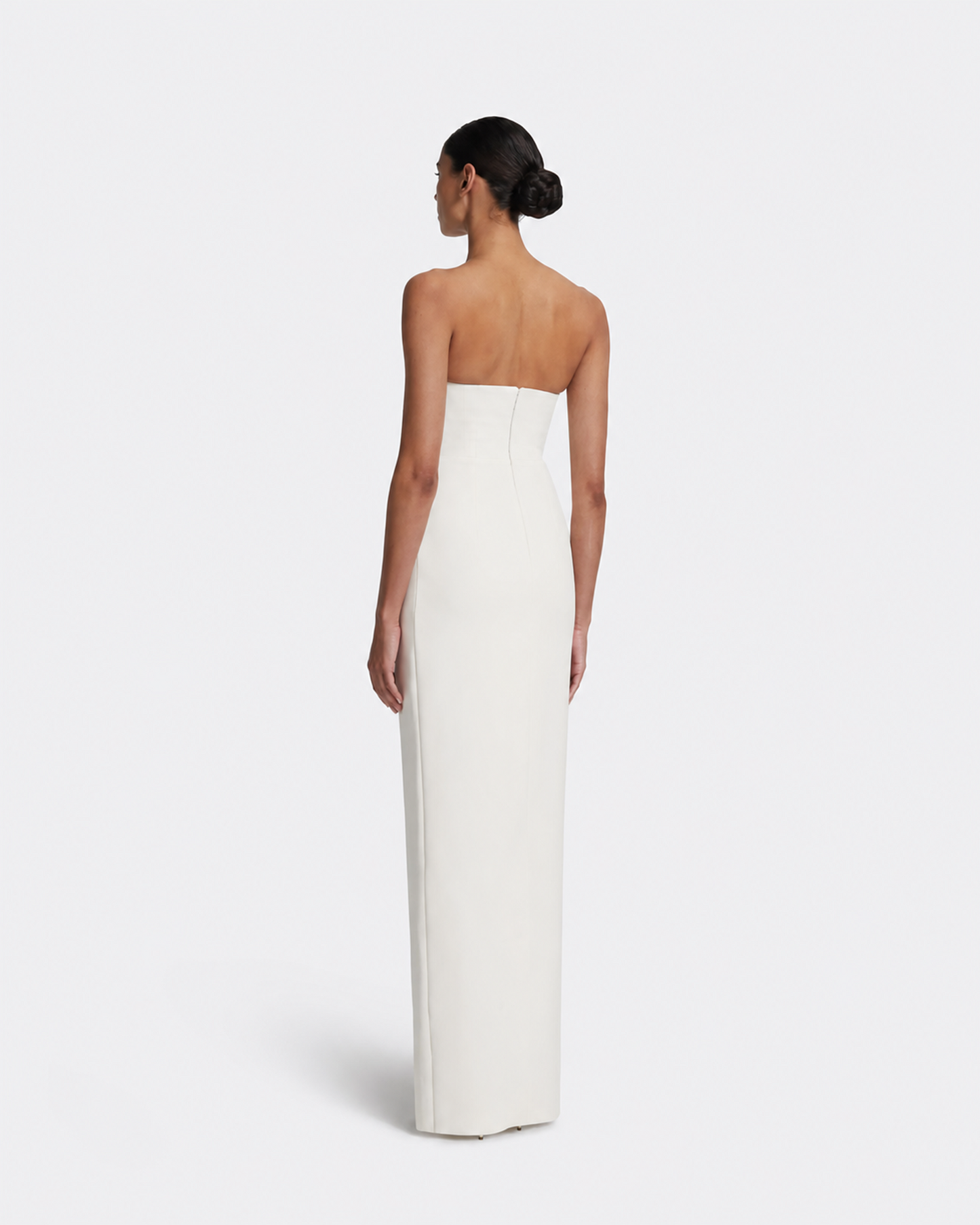 Azrael Long Dress in Ivory with Feathers