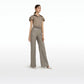 Narqis Taupe Vegan Leather Trousers