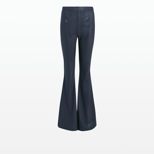 Halluana Navy Vegan Leather Trousers