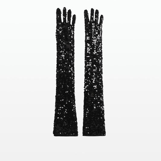 Antonia Black Sequins Gloves