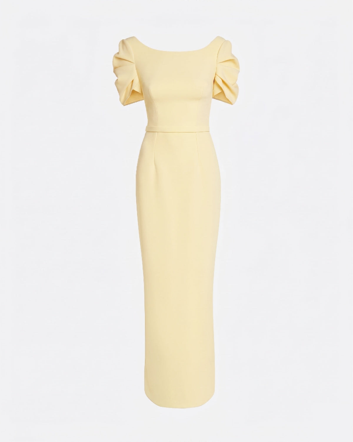 Vanna Long Dress in Pale Yellow