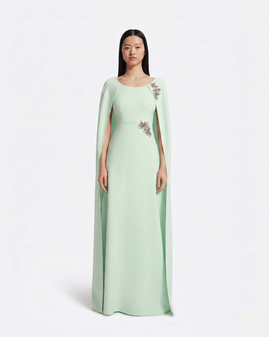Yuna Long Dress in Lychee with Silver