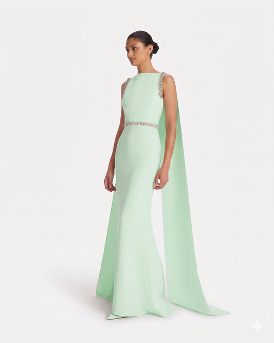 Ginevra Long Dress in Jade