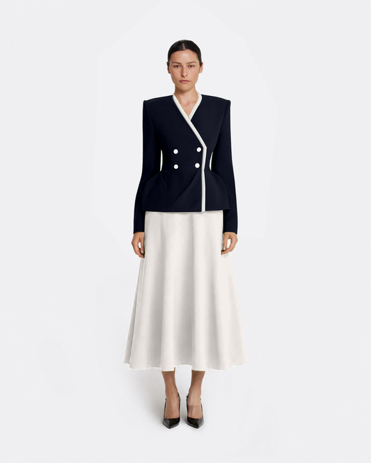 Primrose Jacket in Azurite with Ivory