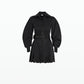 Oksana Black Cotton & Silver Short Dress