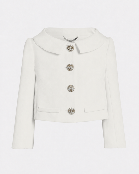 Brigitta Jacket in Ivory with Crystal