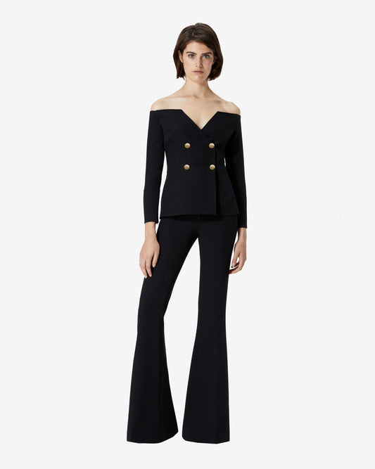 Halluana Front Zip Black Trousers