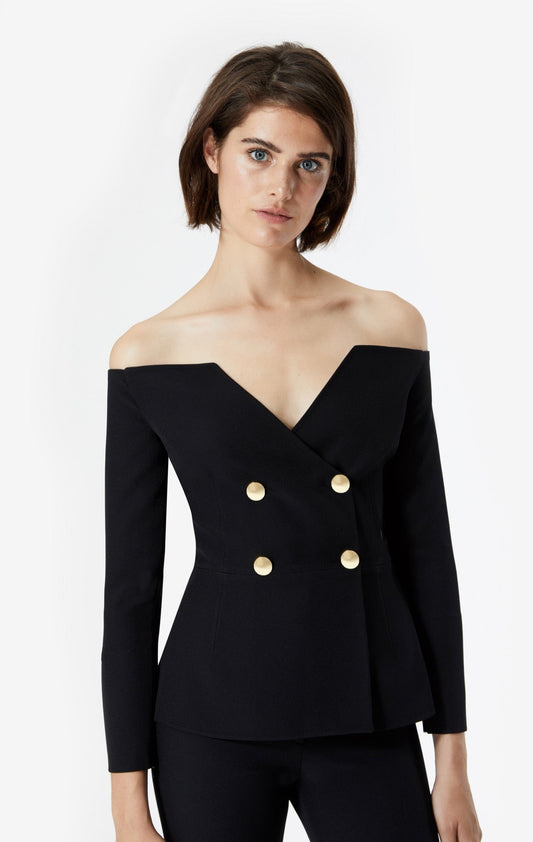 Halluana Front Zip Black Trousers