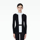 Myrna Black and Ivory Knit