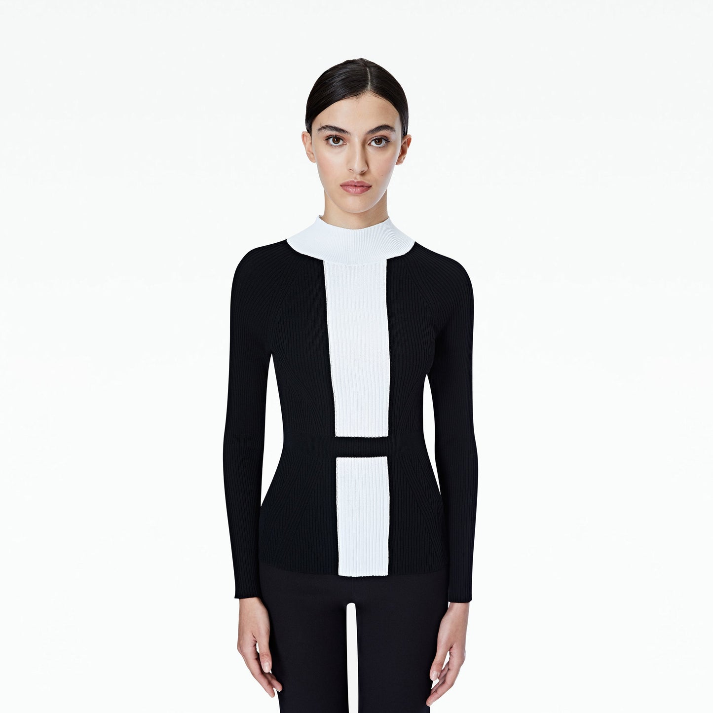Myrna Black and Ivory Knit
