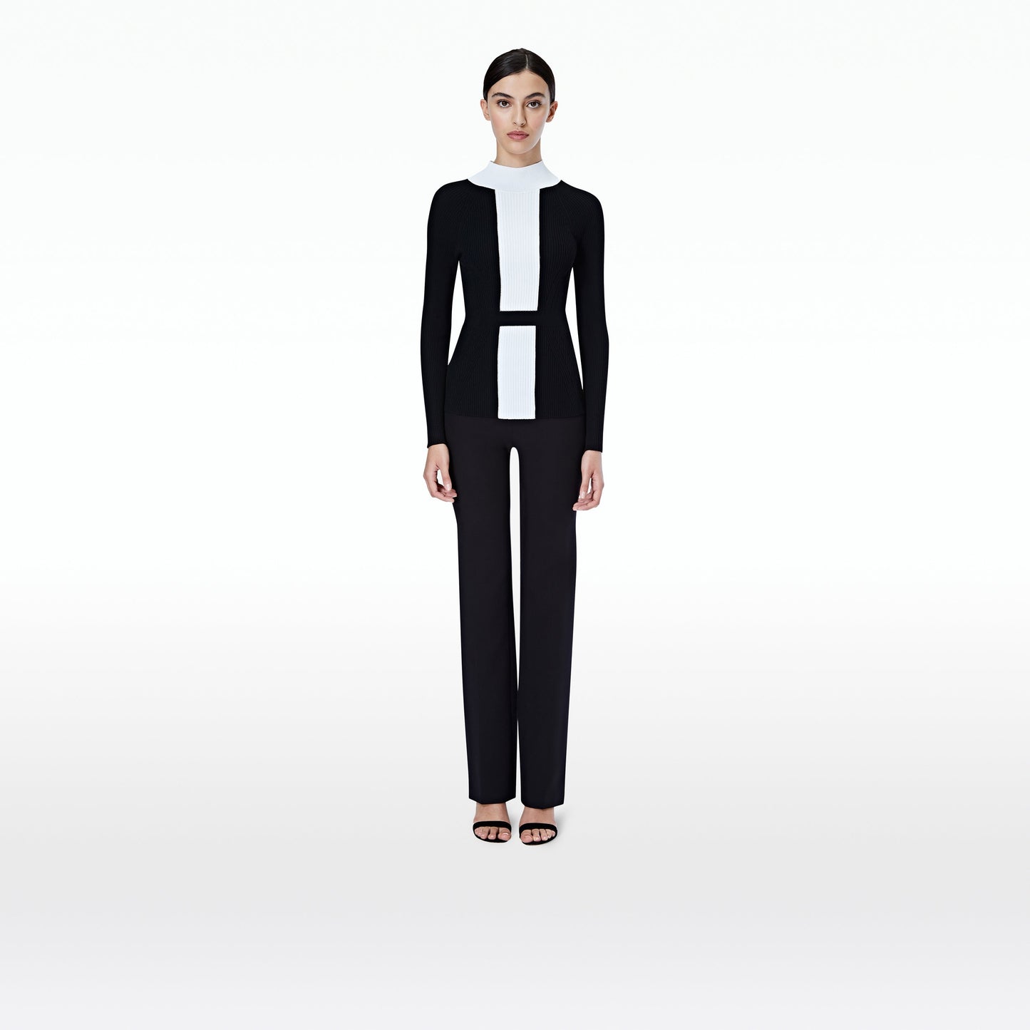 Myrna Black and Ivory Knit