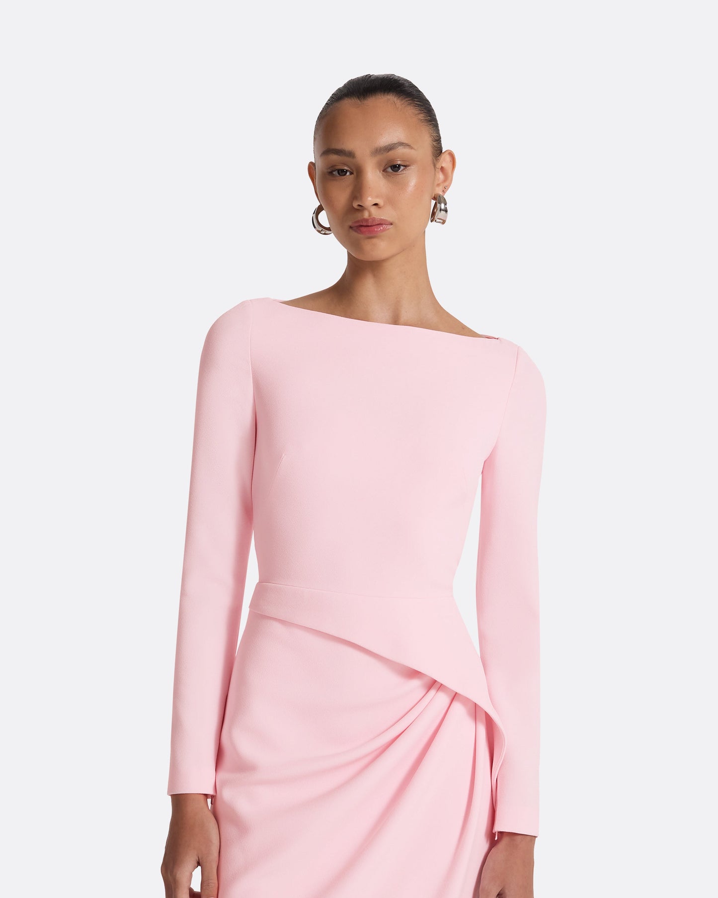 Craina Peony Blush Midi Dress Maison Safiyaa USA Craina Peony Blush Midi Dress Maison Safiyaa USA