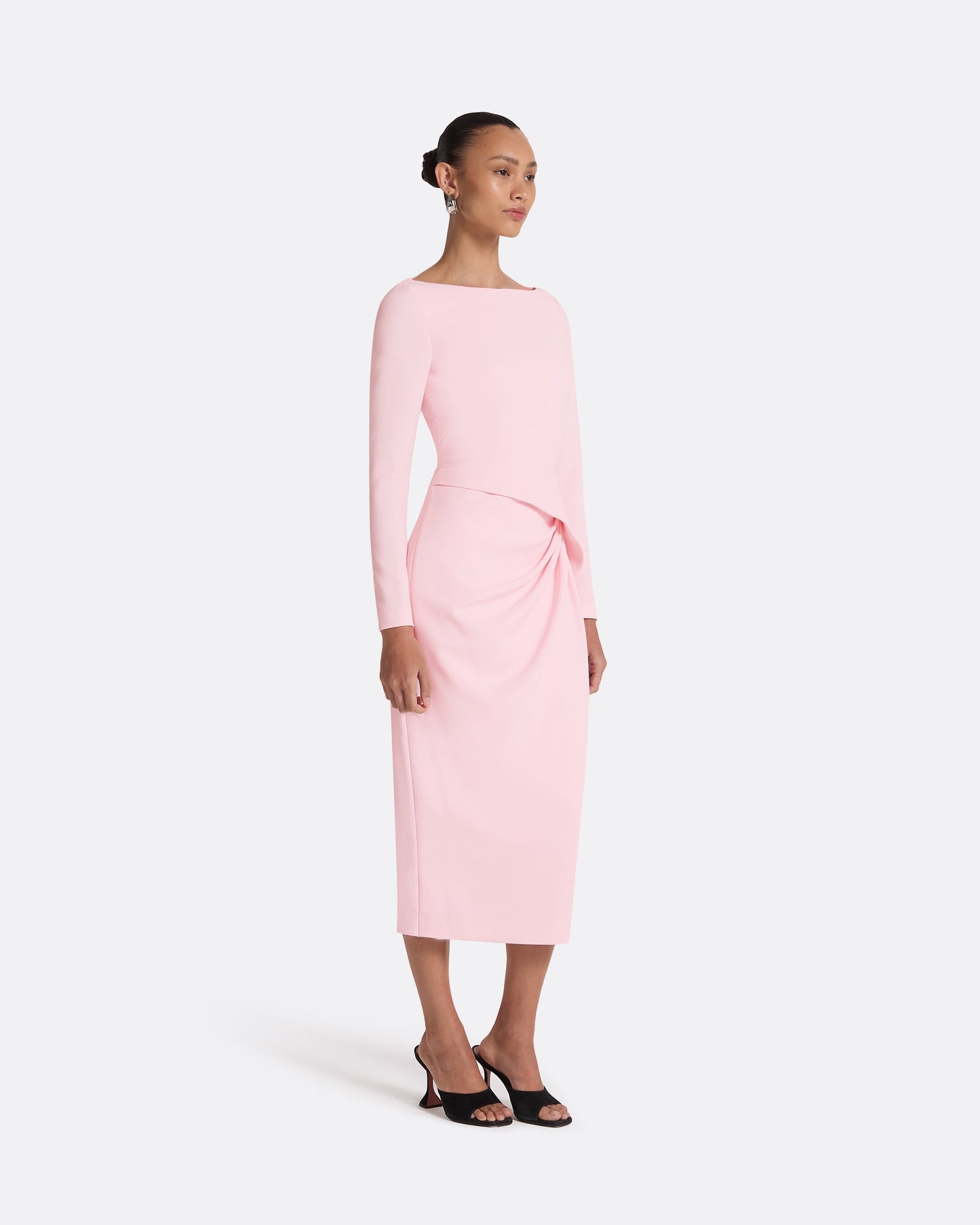 Craina Peony Blush Midi Dress Maison Safiyaa USA Craina Peony Blush Midi Dress Maison Safiyaa USA